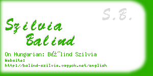 szilvia balind business card